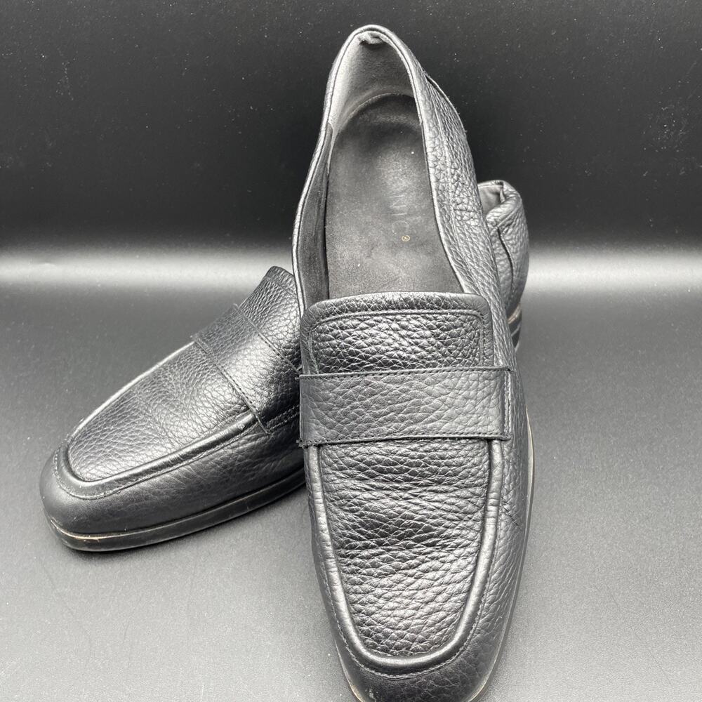 Vionic Women's Wren Sellah Loafers Black Tumbled Leather Sz 8
